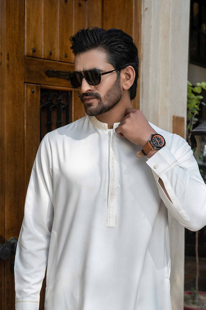 Off White Viscose Shalwar Kameez