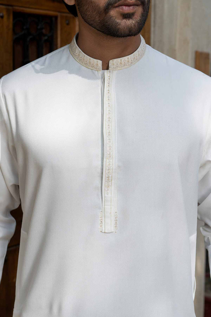 Off White Viscose Shalwar Kameez