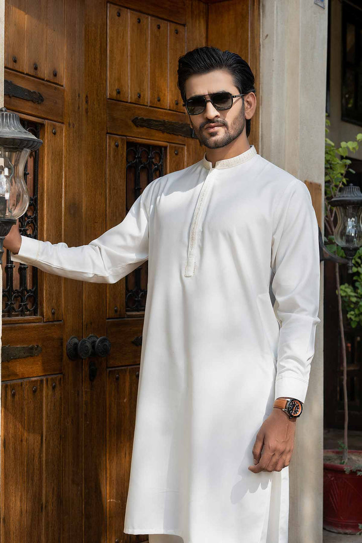 Off White Viscose Shalwar Kameez