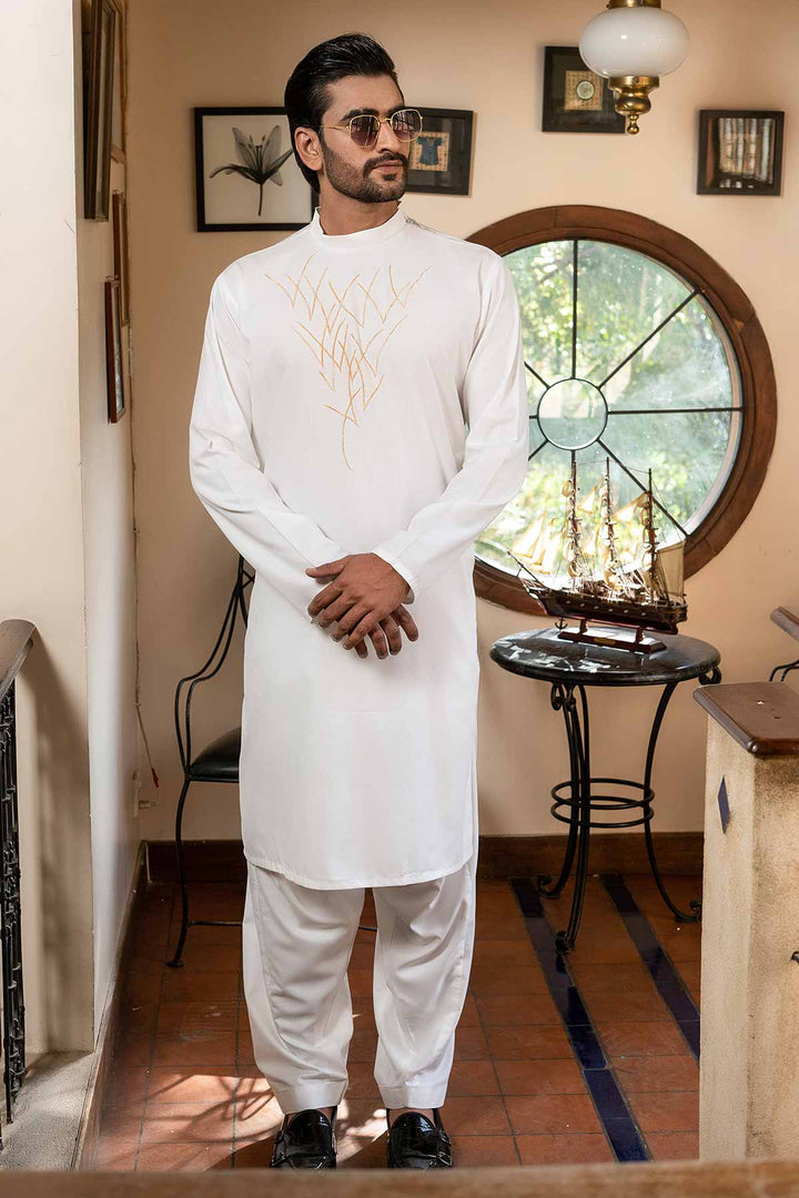 Afghani Cotton Silk Shalwar Kameez