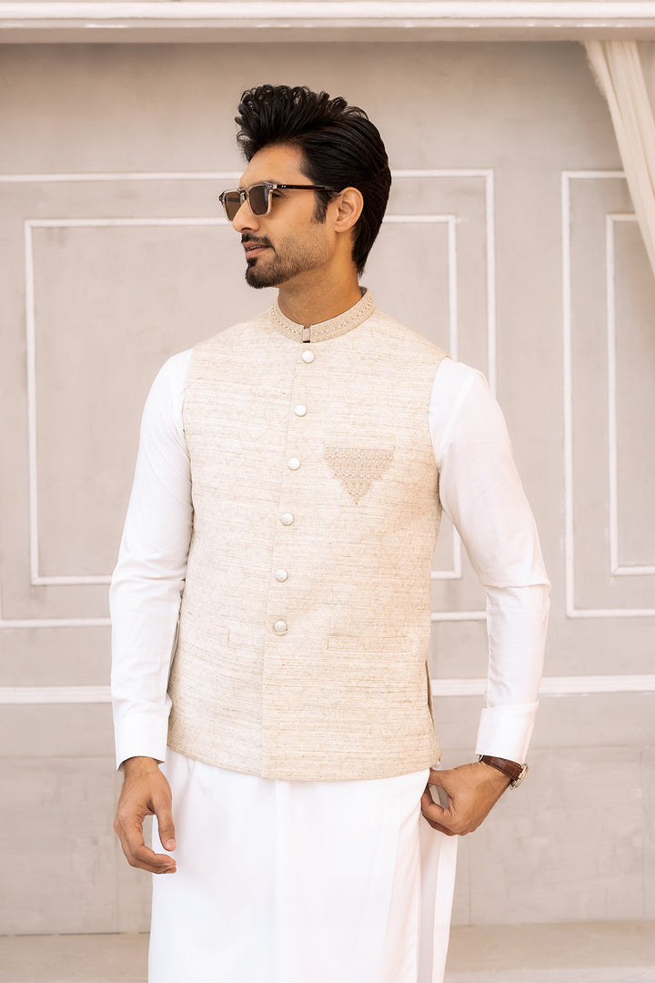 Beige Suiting Waist Coat