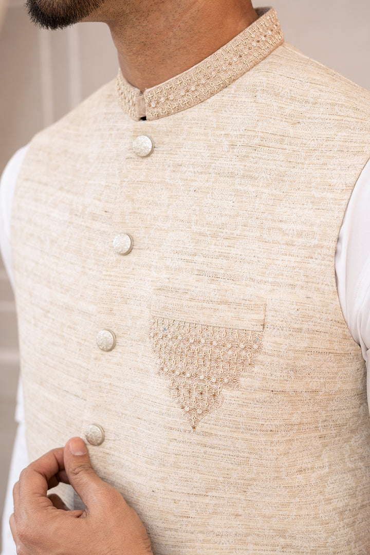 Beige Suiting Waist Coat