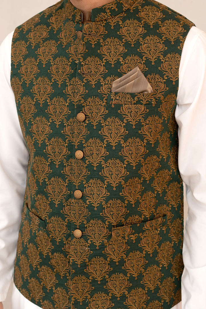 Green & Bronze Masoori Waist Coat