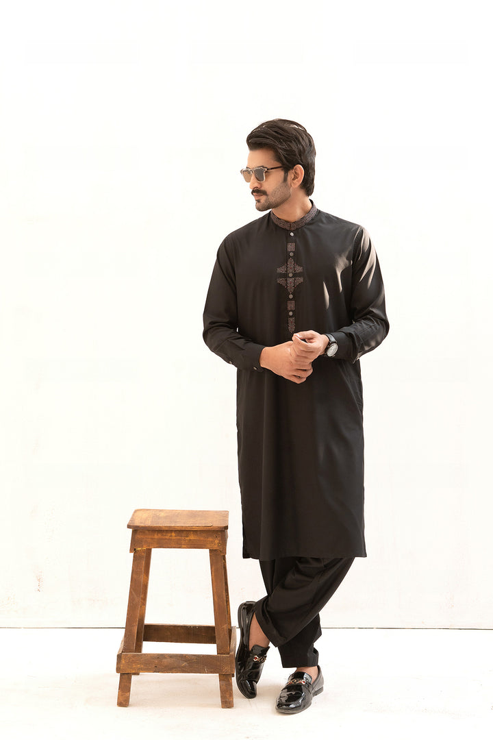 Black Embroidered Shalwar Kameez