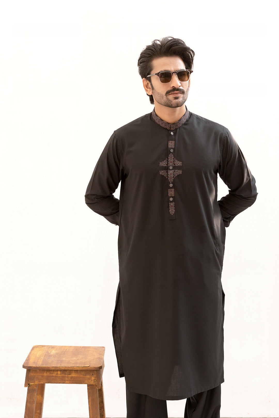 Black Embroidered Shalwar Kameez