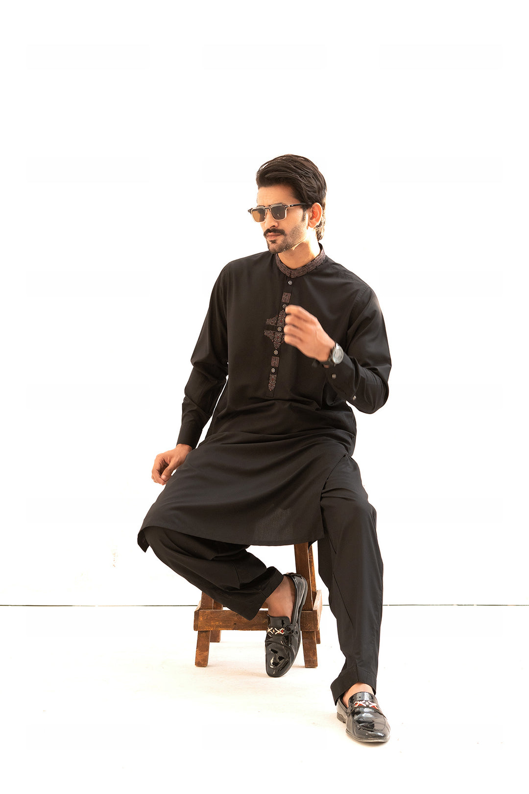 Black Embroidered Shalwar Kameez